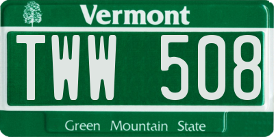 VT license plate TWW508