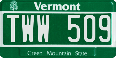 VT license plate TWW509