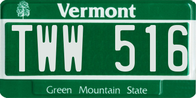 VT license plate TWW516