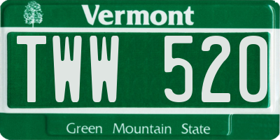 VT license plate TWW520