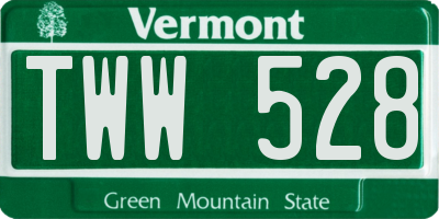 VT license plate TWW528