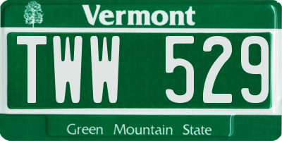 VT license plate TWW529