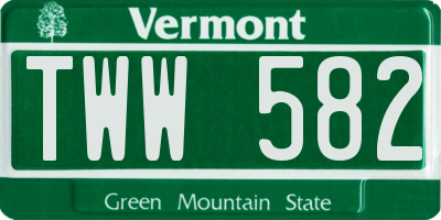 VT license plate TWW582
