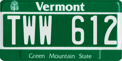 VT license plate TWW612