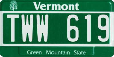 VT license plate TWW619