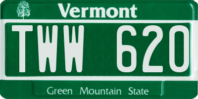 VT license plate TWW620