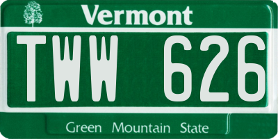 VT license plate TWW626