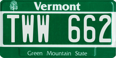 VT license plate TWW662