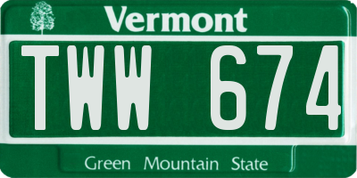 VT license plate TWW674