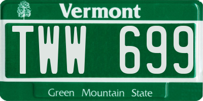 VT license plate TWW699