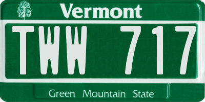 VT license plate TWW717
