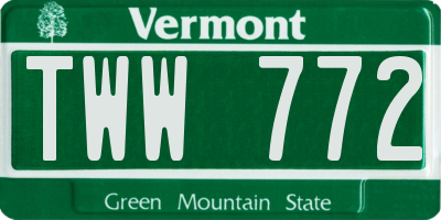 VT license plate TWW772