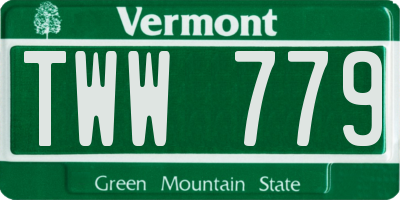 VT license plate TWW779