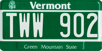 VT license plate TWW902