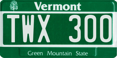 VT license plate TWX300