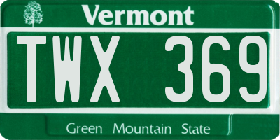 VT license plate TWX369