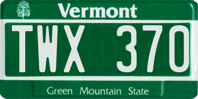 VT license plate TWX370