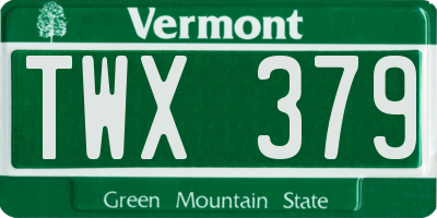 VT license plate TWX379