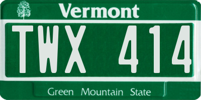 VT license plate TWX414
