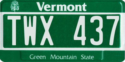 VT license plate TWX437