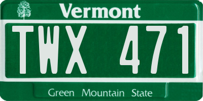 VT license plate TWX471