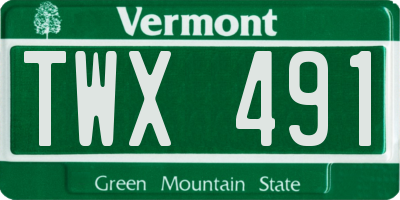 VT license plate TWX491