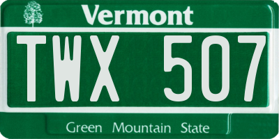 VT license plate TWX507