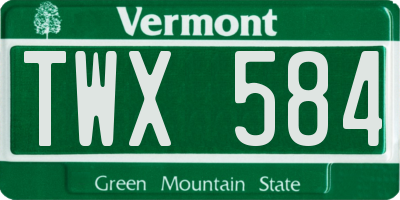 VT license plate TWX584