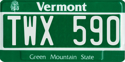 VT license plate TWX590