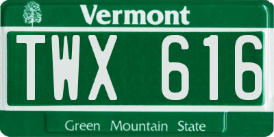 VT license plate TWX616