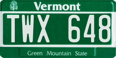 VT license plate TWX648