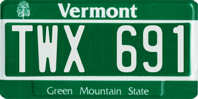 VT license plate TWX691