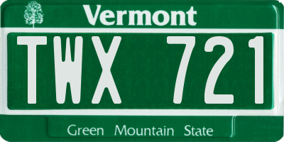 VT license plate TWX721
