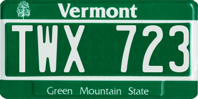 VT license plate TWX723