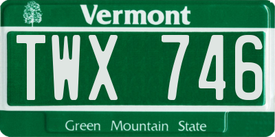 VT license plate TWX746