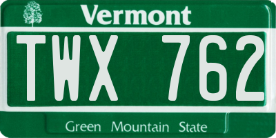 VT license plate TWX762