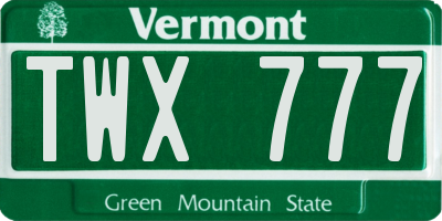 VT license plate TWX777