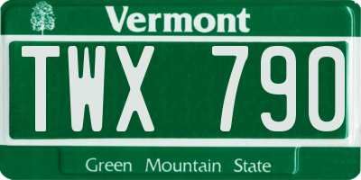VT license plate TWX790