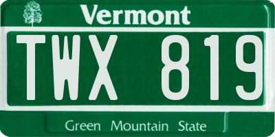 VT license plate TWX819