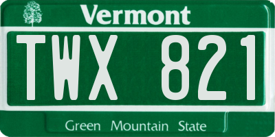 VT license plate TWX821