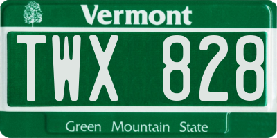 VT license plate TWX828