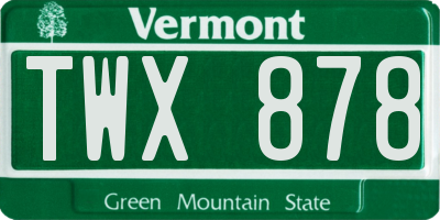 VT license plate TWX878