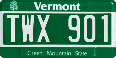 VT license plate TWX901