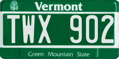VT license plate TWX902