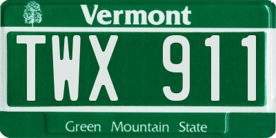VT license plate TWX911