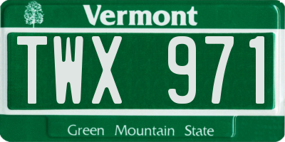 VT license plate TWX971