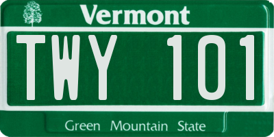 VT license plate TWY101