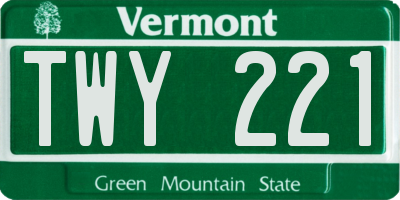 VT license plate TWY221