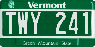 VT license plate TWY241