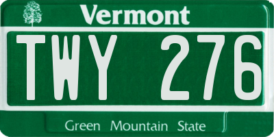 VT license plate TWY276